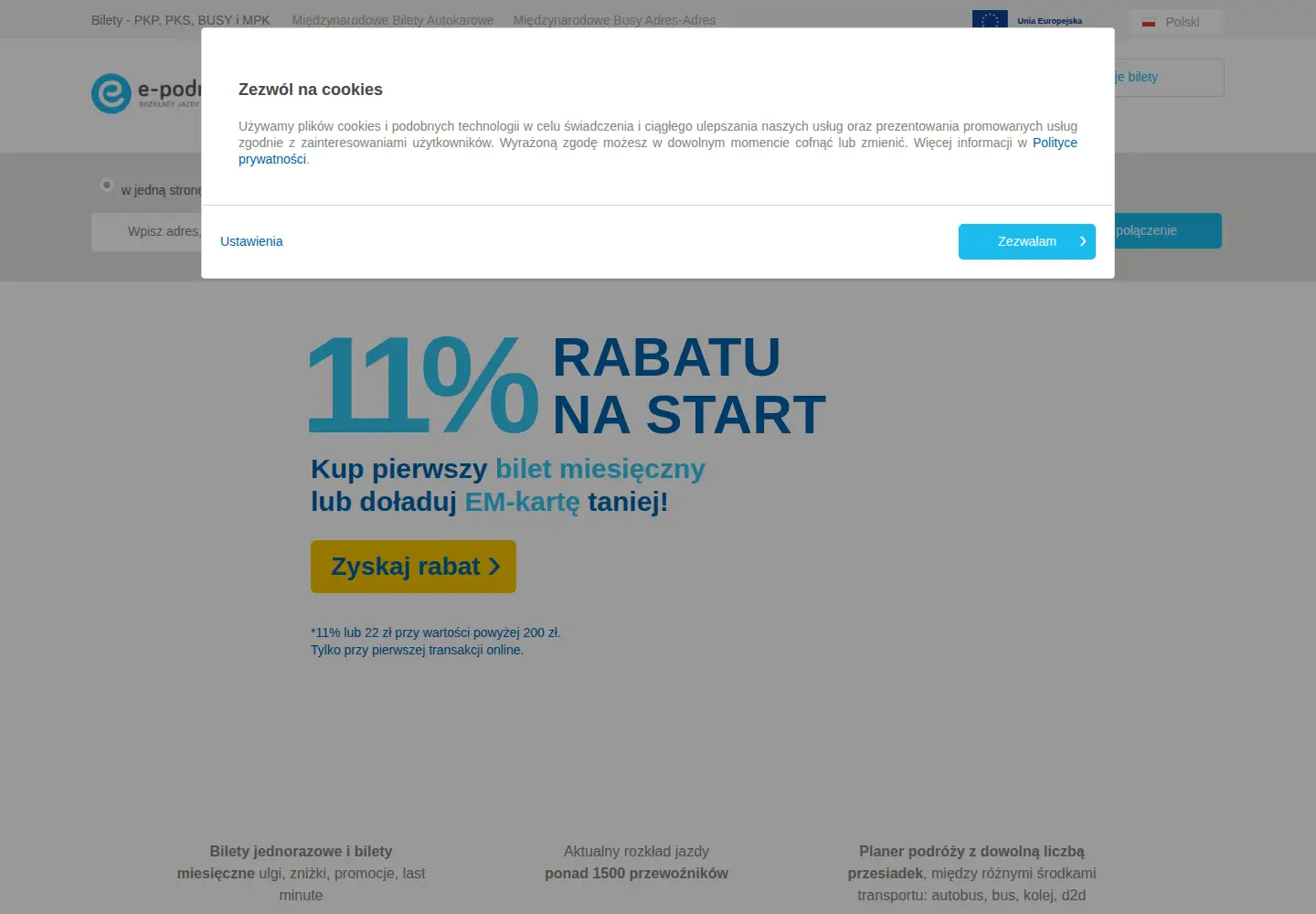 Screenshot of e-podroznik.pl