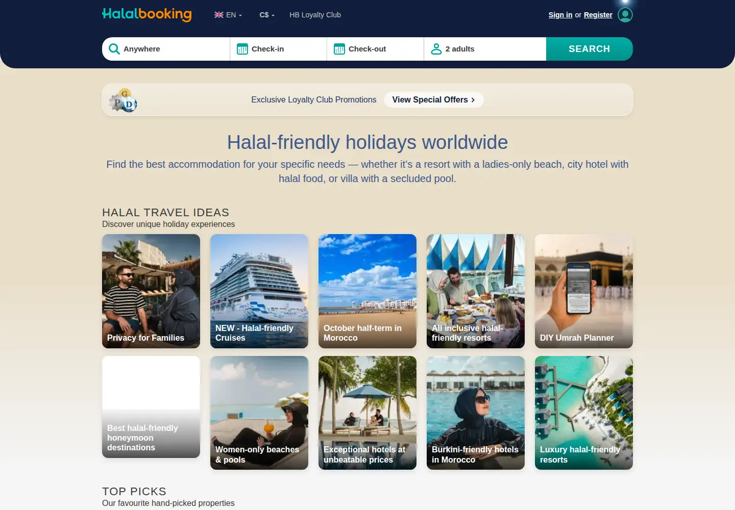 Screenshot of halalbooking.com