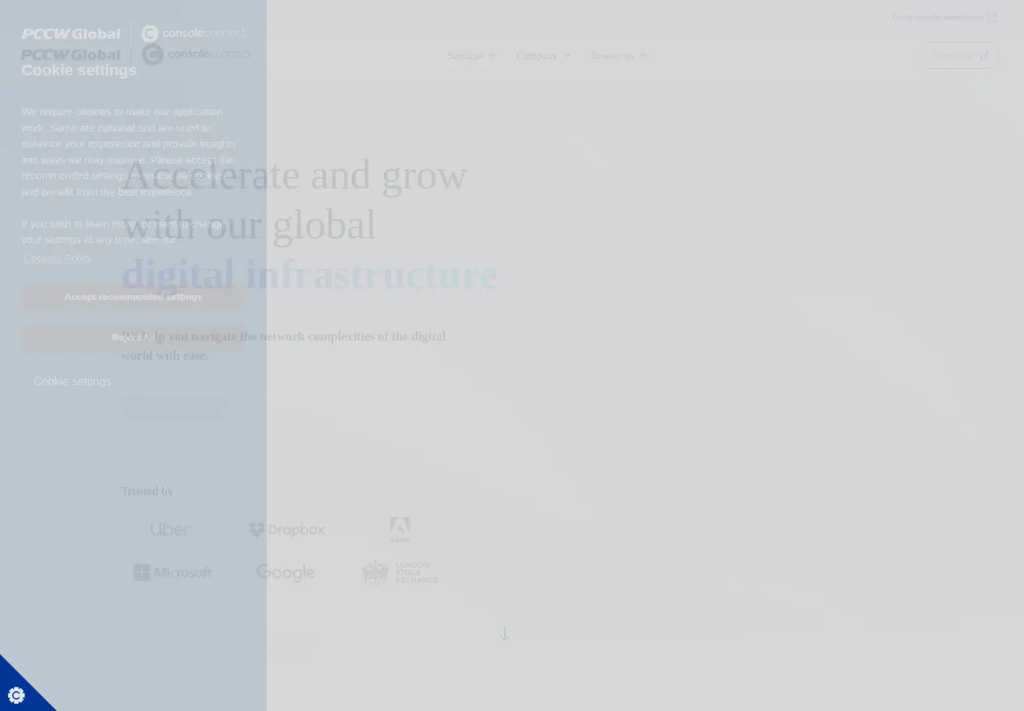 Screenshot of pccwglobal.com