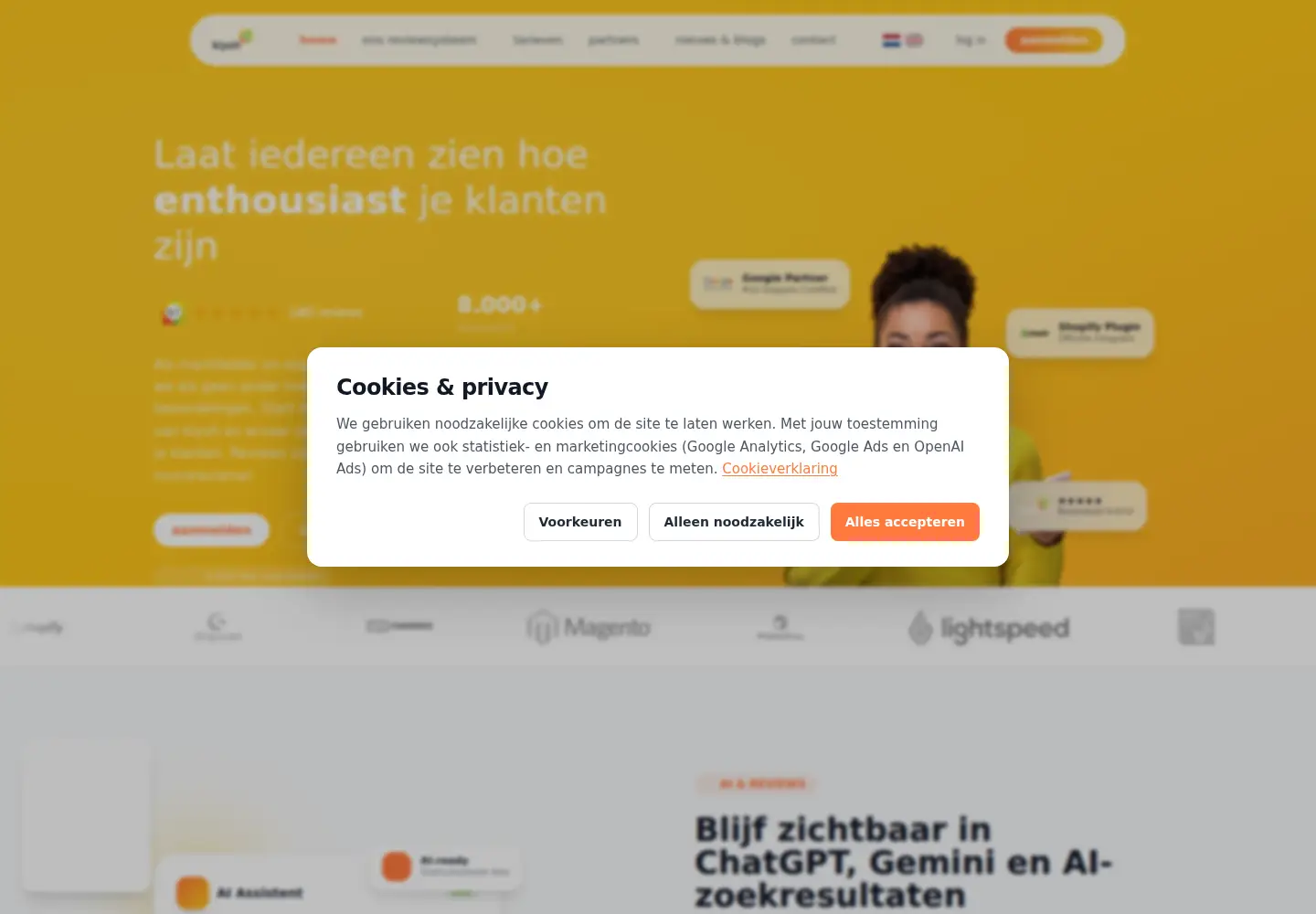 Screenshot of kiyoh.com