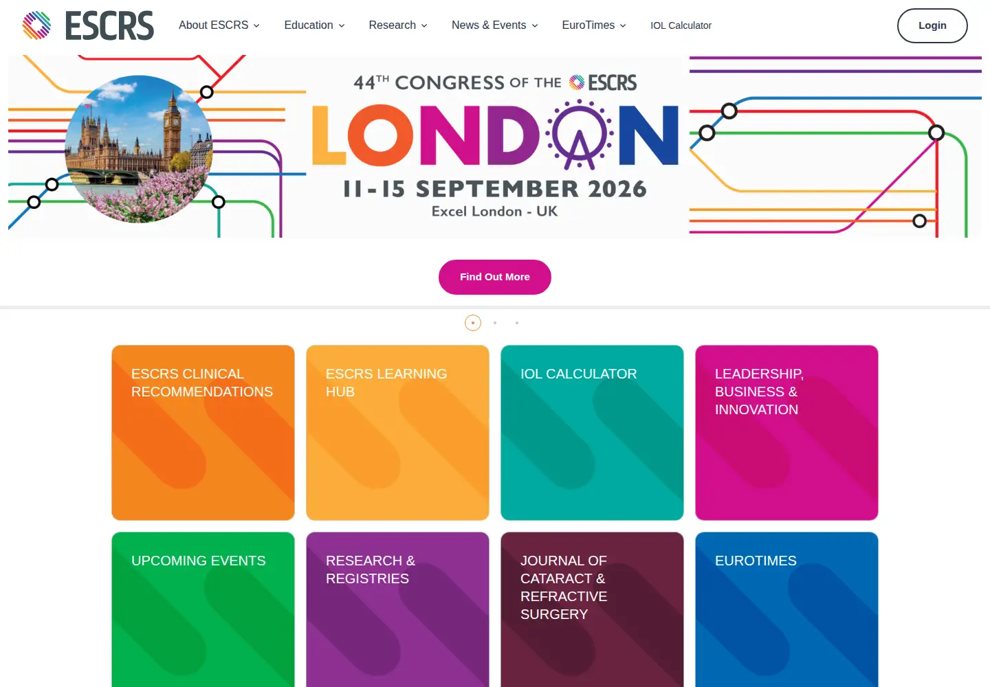Screenshot of escrs.org