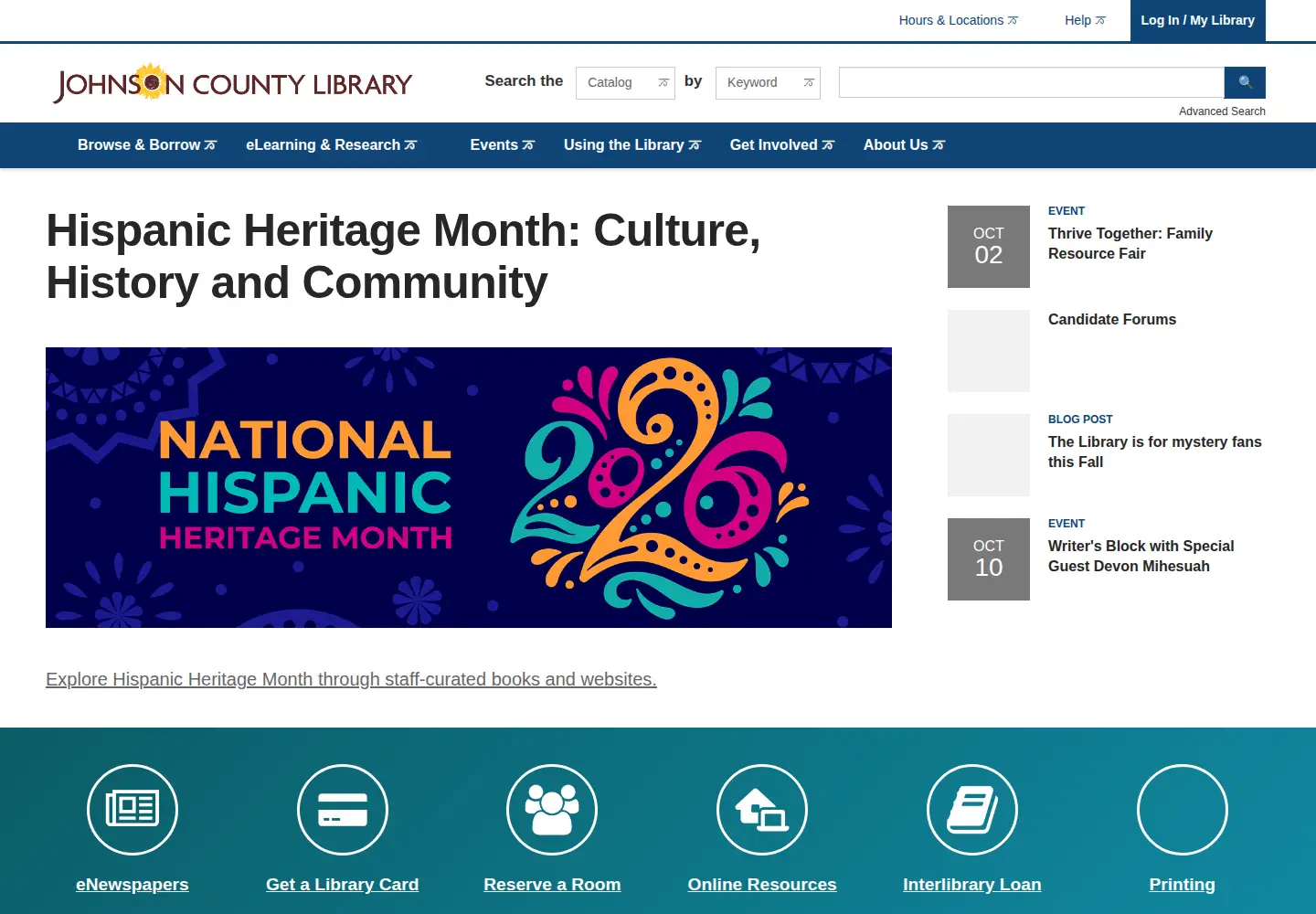 Screenshot of jocolibrary.org