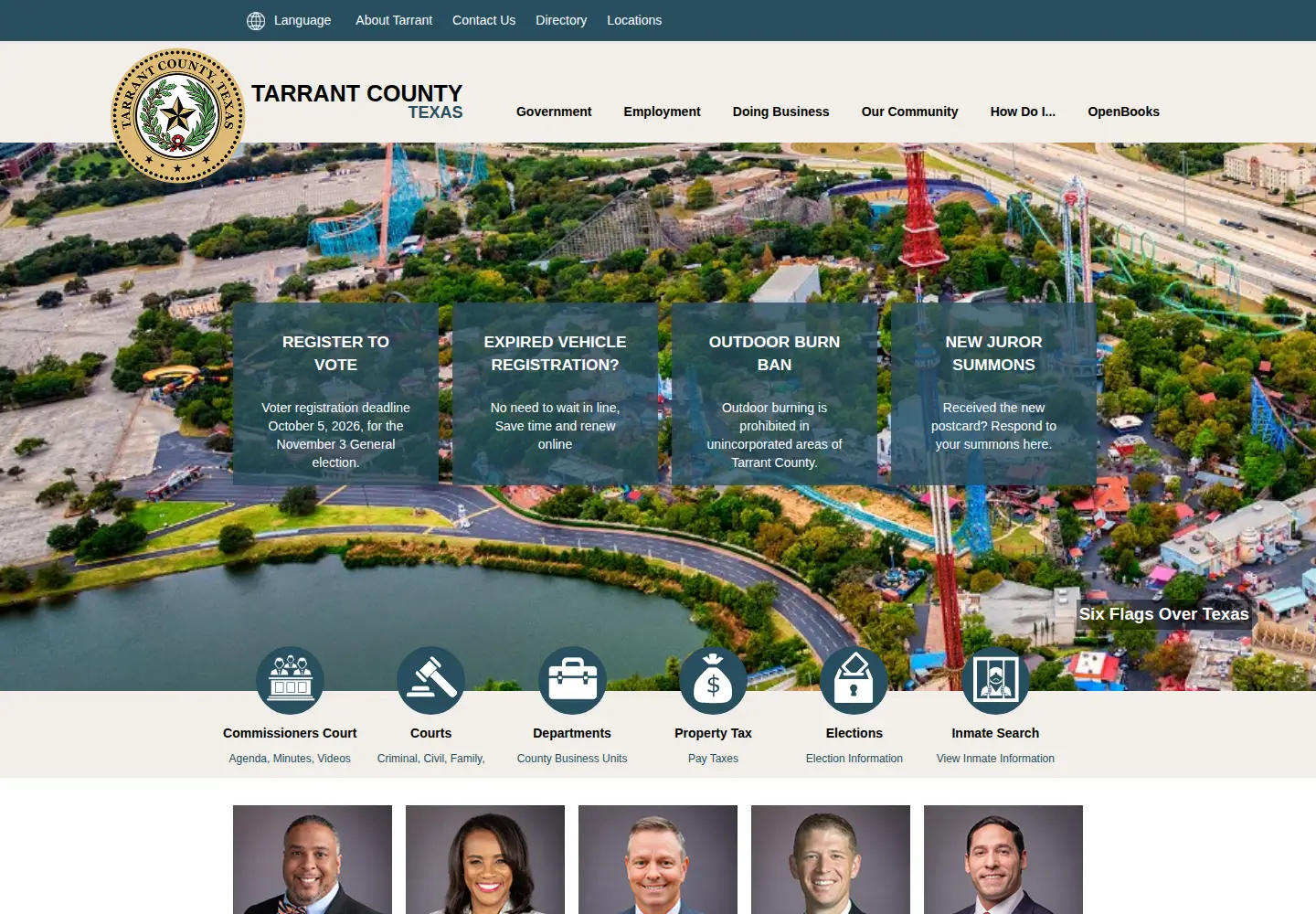 Screenshot of tarrantcountytx.gov