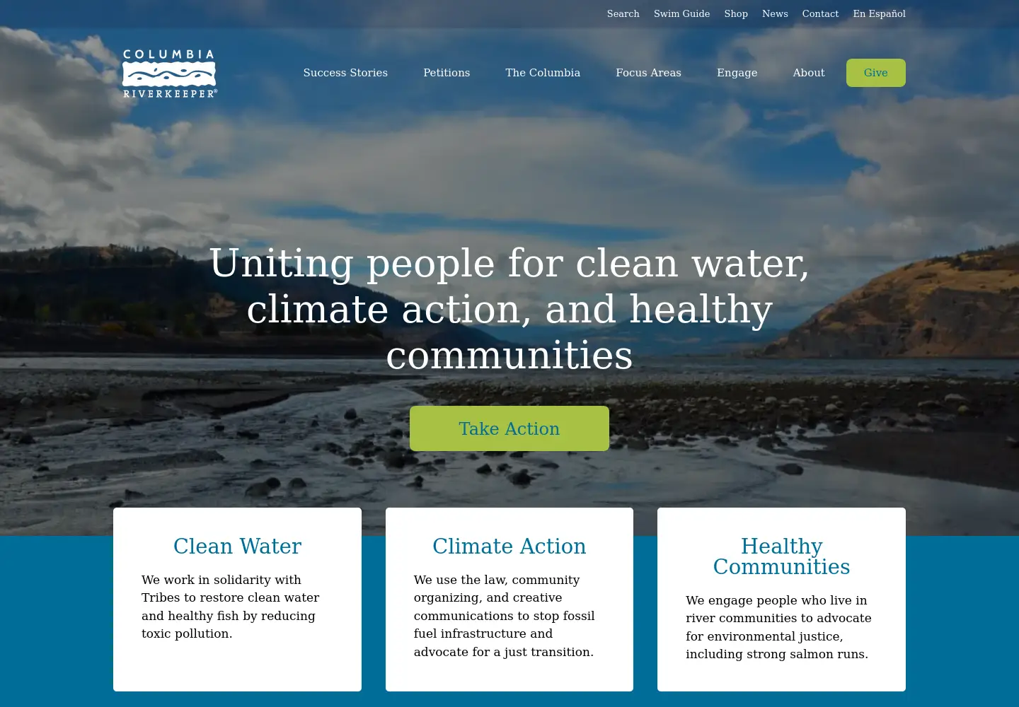 Screenshot of columbiariverkeeper.org