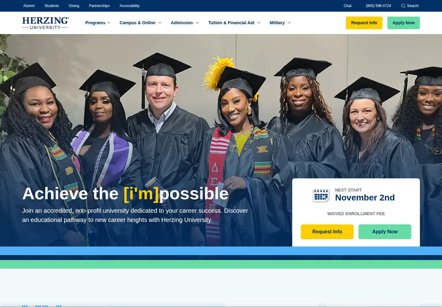 Screenshot of herzing.edu