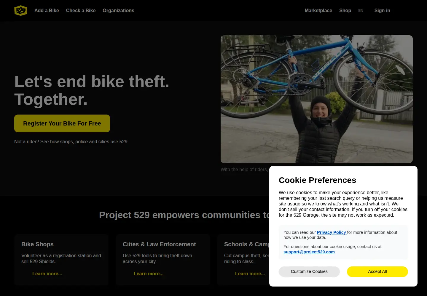 Screenshot of project529.com