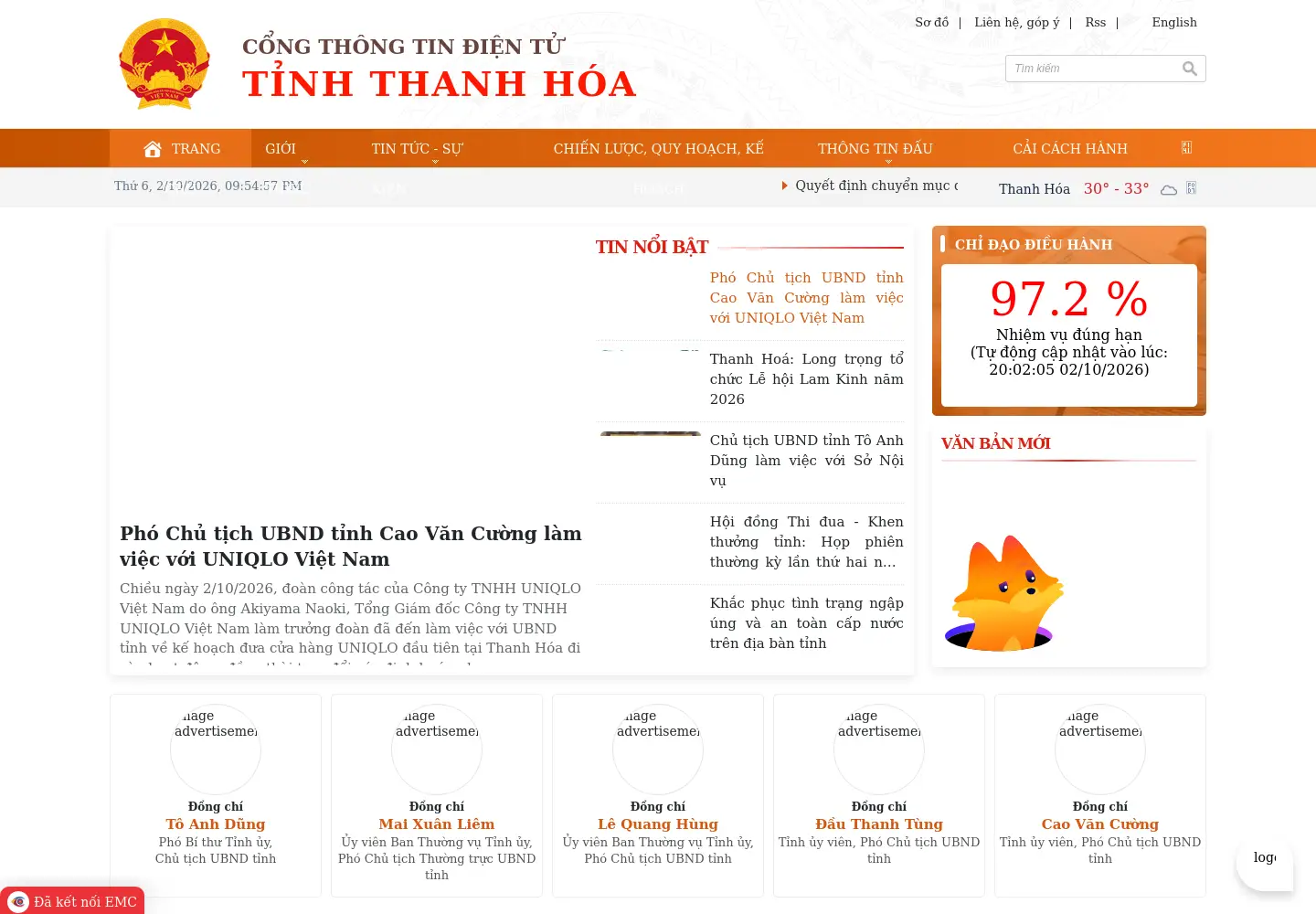 Screenshot of thanhhoa.gov.vn