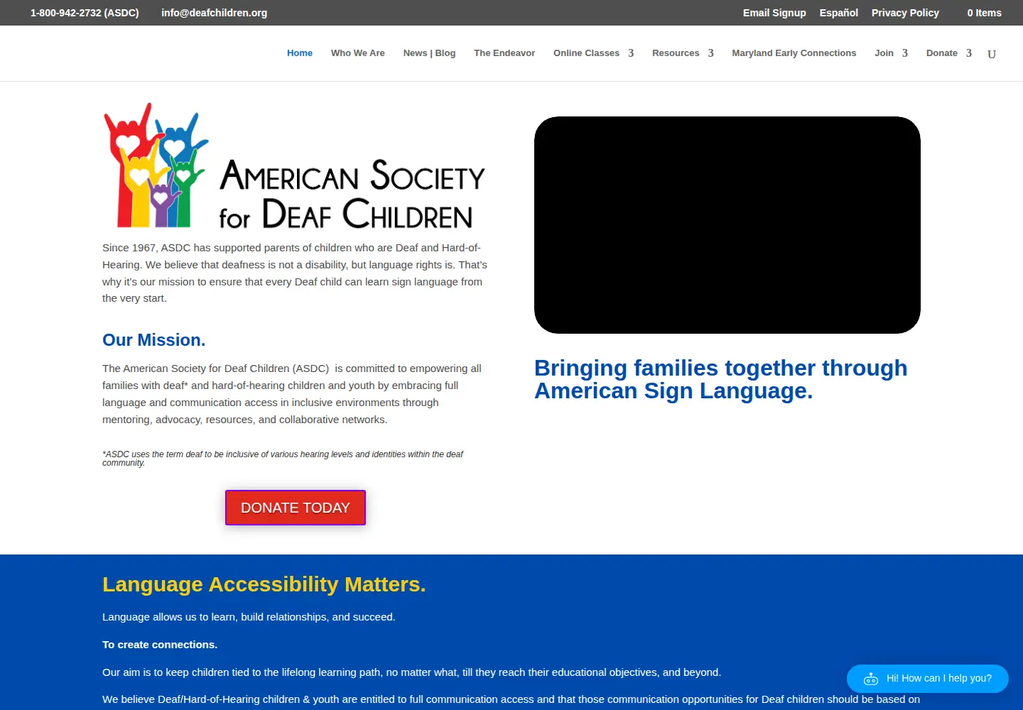Screenshot of deafchildren.org
