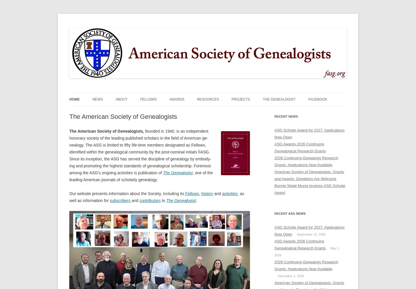 Screenshot of fasg.org
