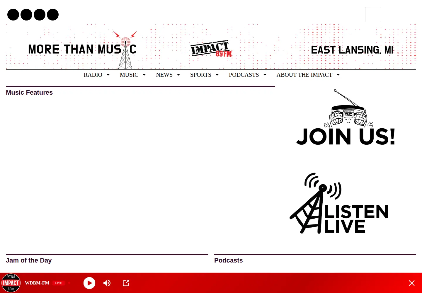 Screenshot of impact89fm.org