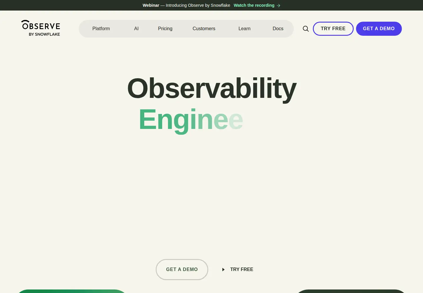 Screenshot of observeinc.com
