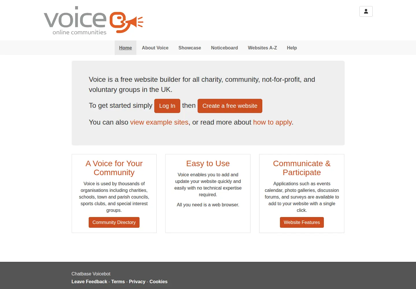 Screenshot of e-voice.org.uk
