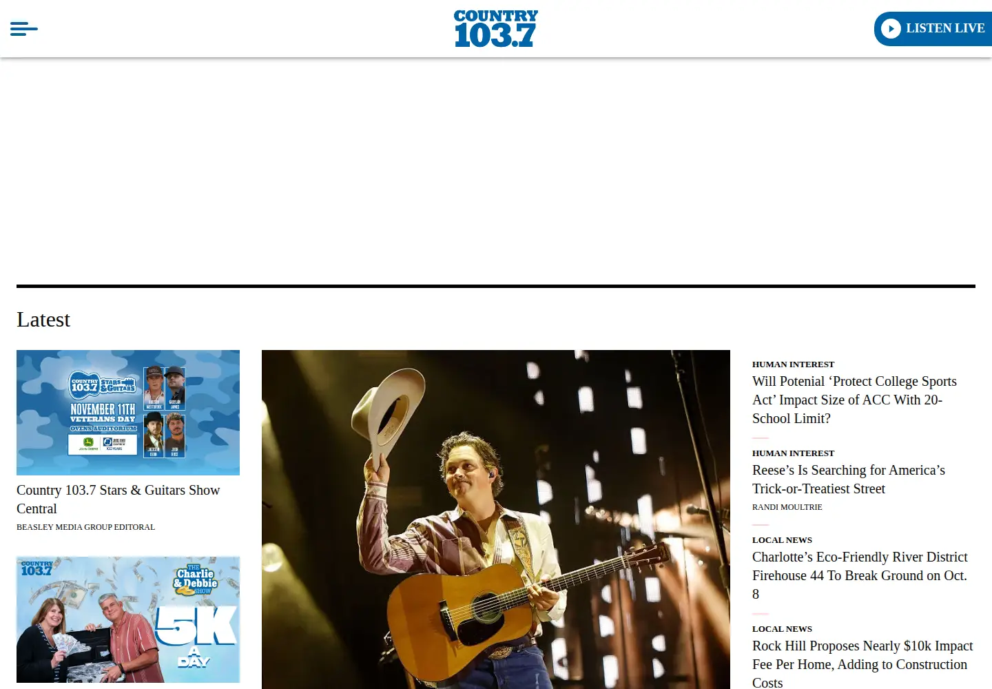 Screenshot of country1037fm.com