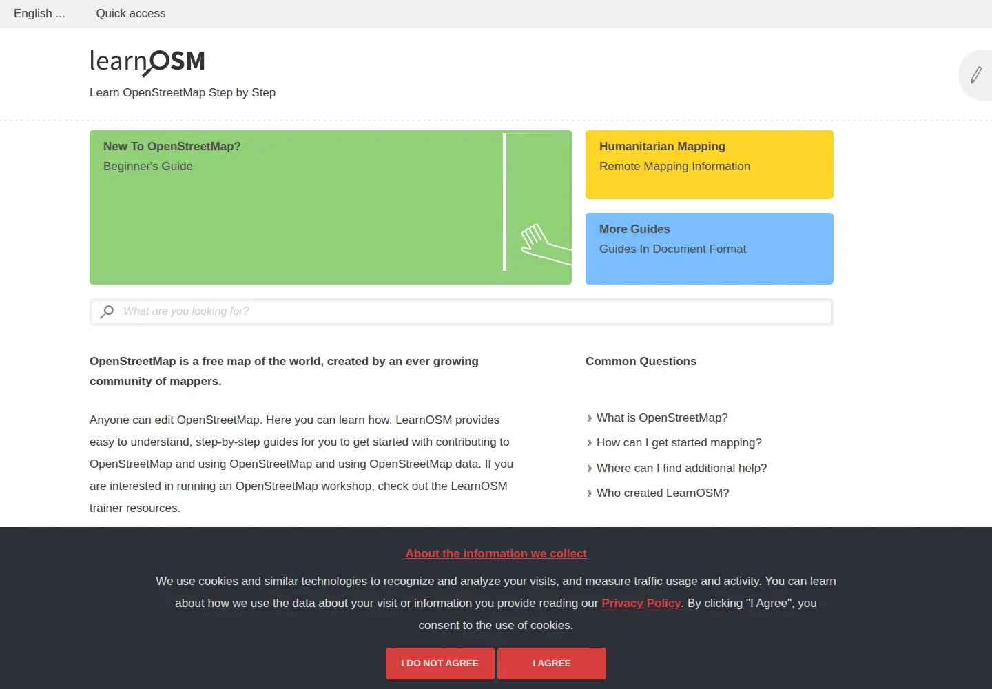 Screenshot of learnosm.org