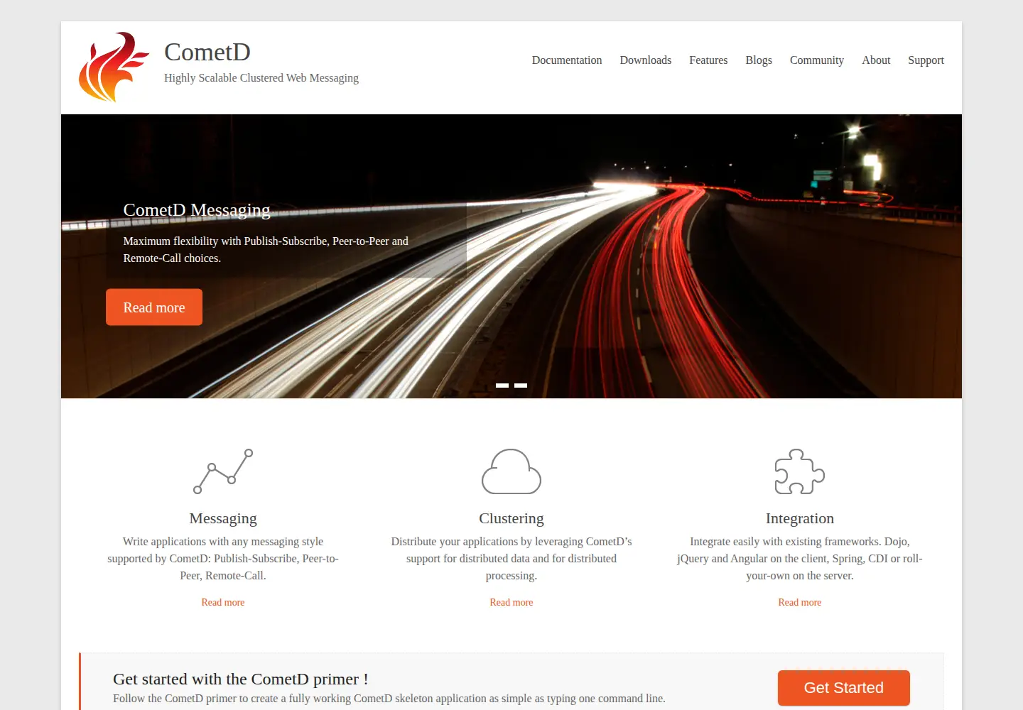 Screenshot of cometd.org