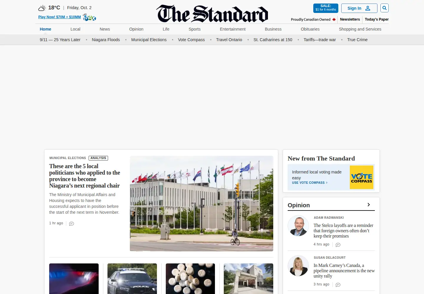 Screenshot of stcatharinesstandard.ca