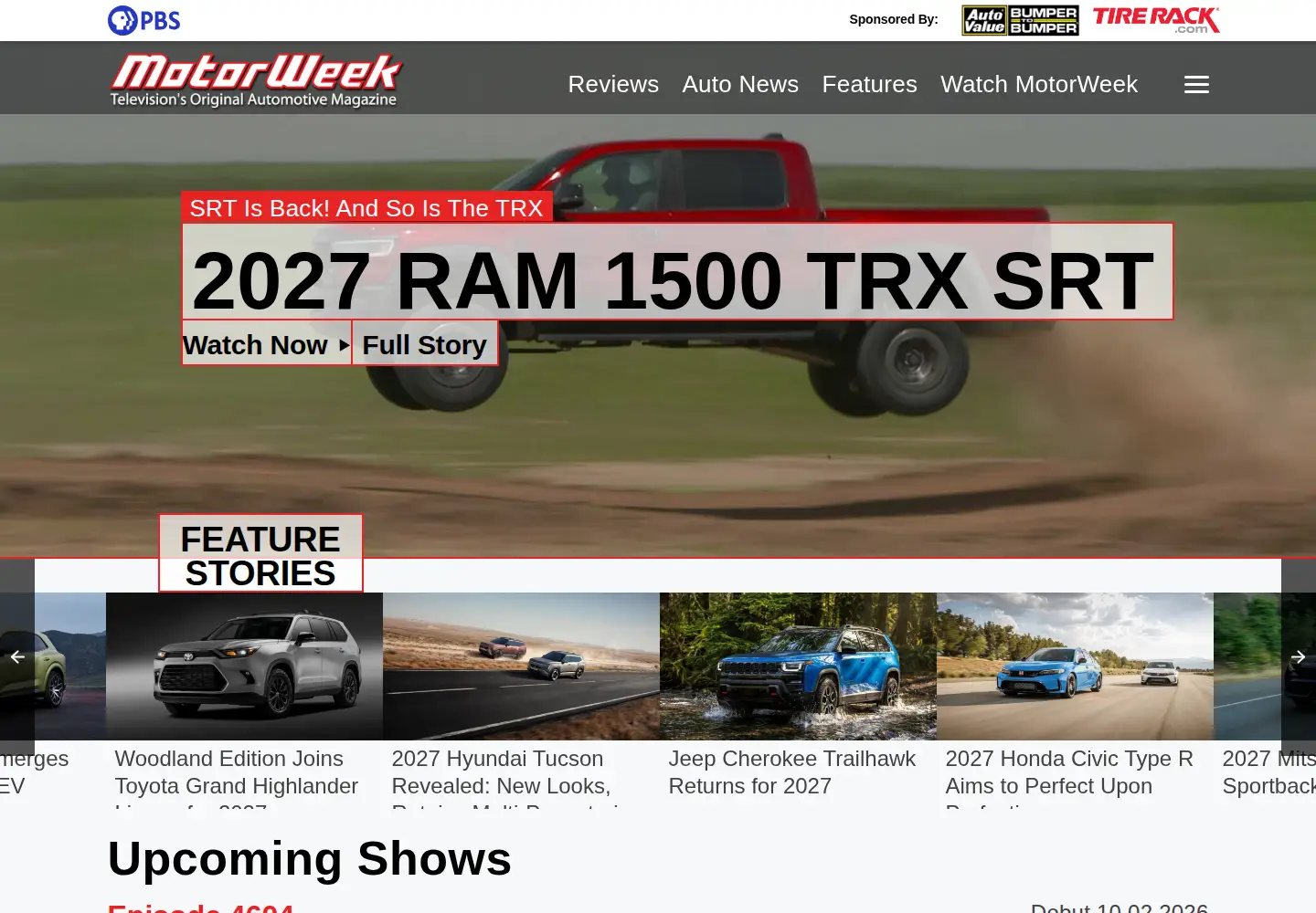 Screenshot of motorweek.org