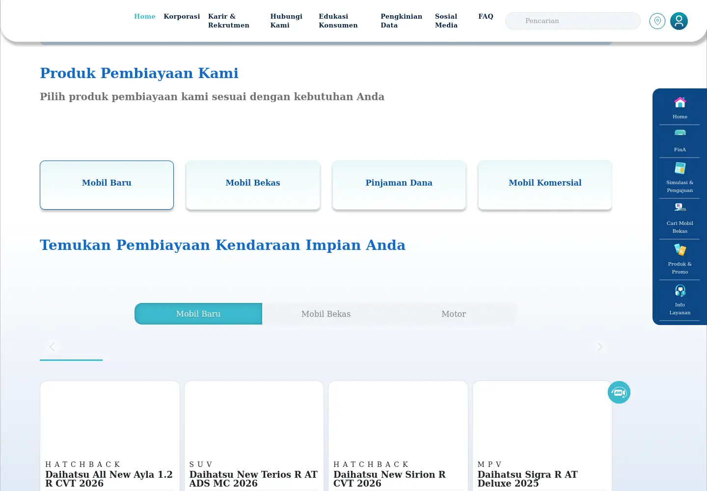 Screenshot of bcafinance.co.id