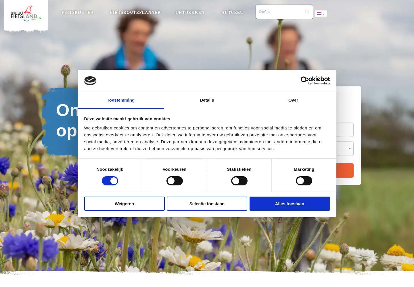 Screenshot of nederlandfietsland.nl