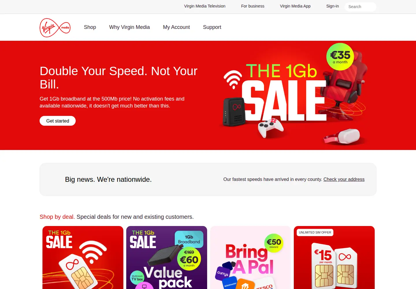 Screenshot of virginmedia.ie