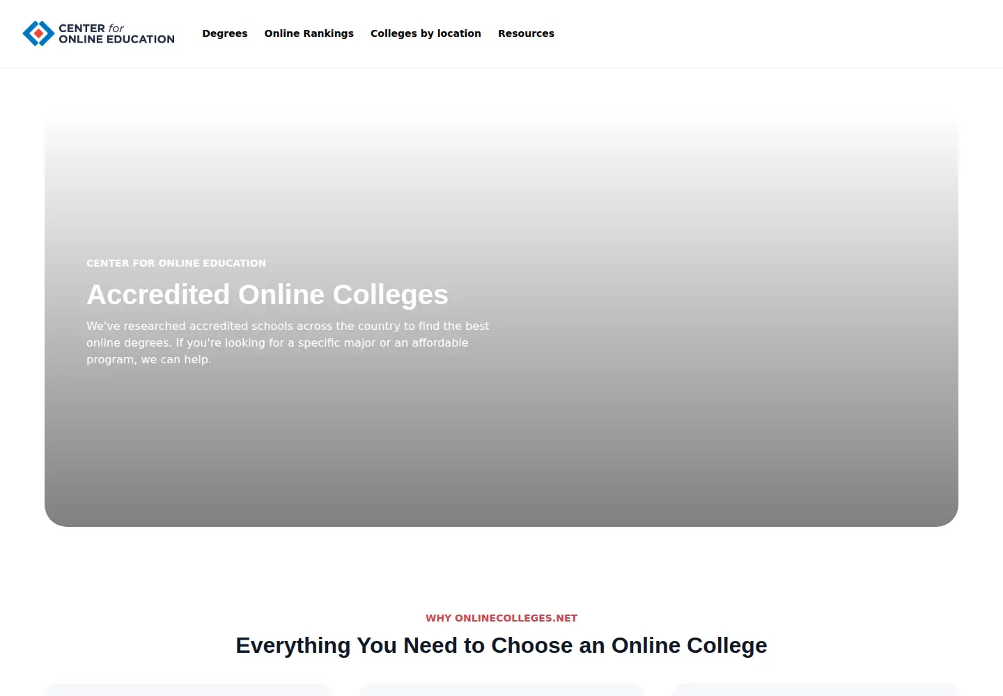Screenshot of onlinecolleges.net