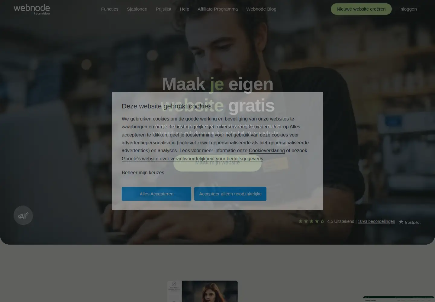 Screenshot of webnode.be