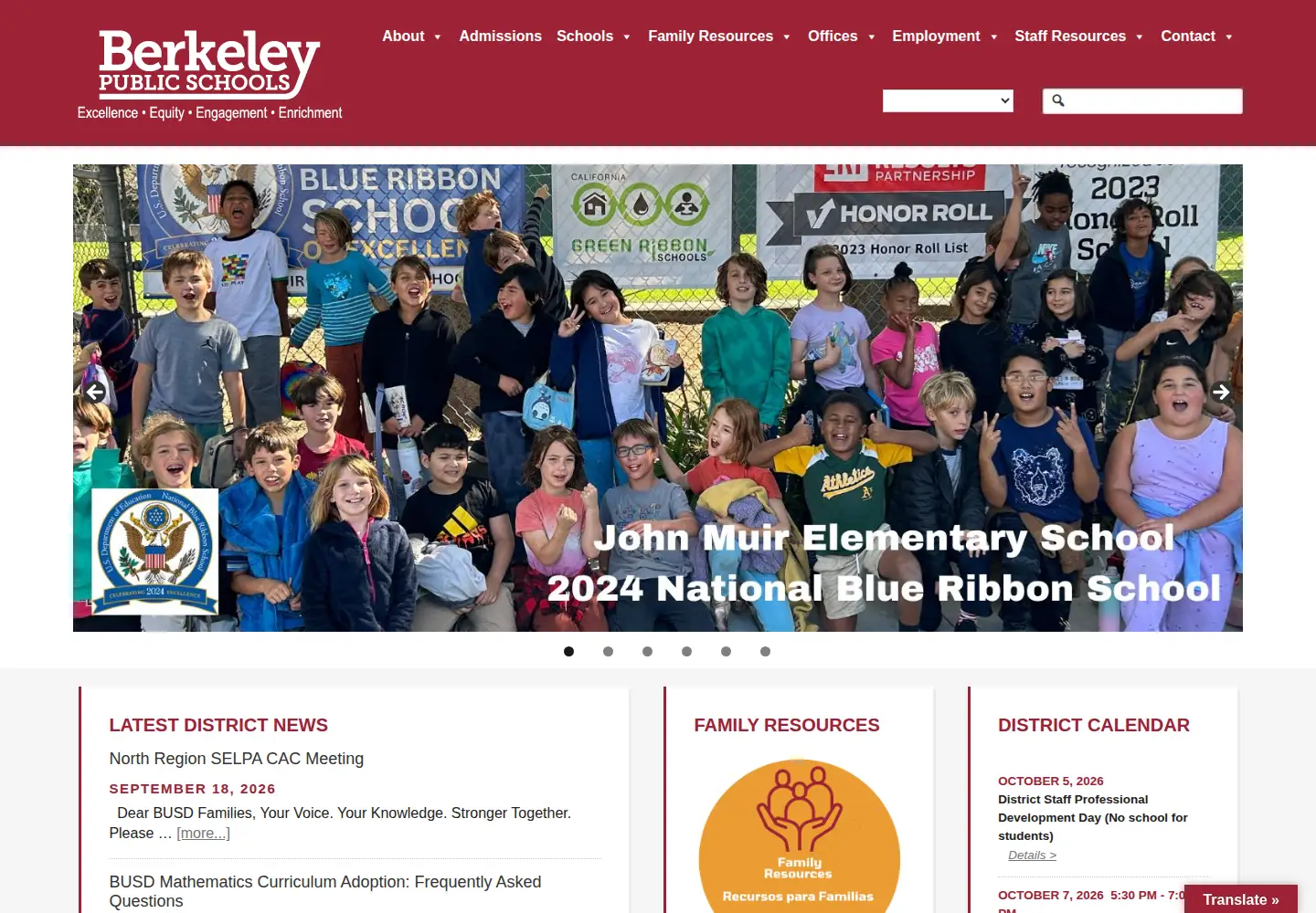 Screenshot of berkeleyschools.net