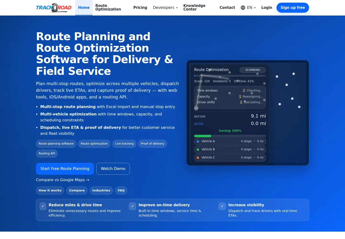 Screenshot of trackroad.com