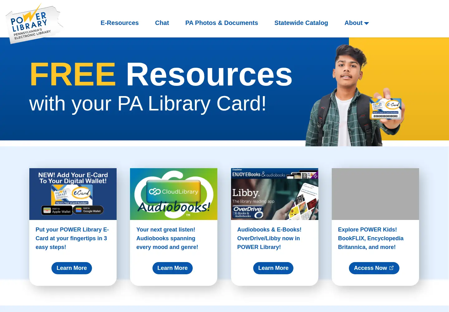 Screenshot of powerlibrary.org