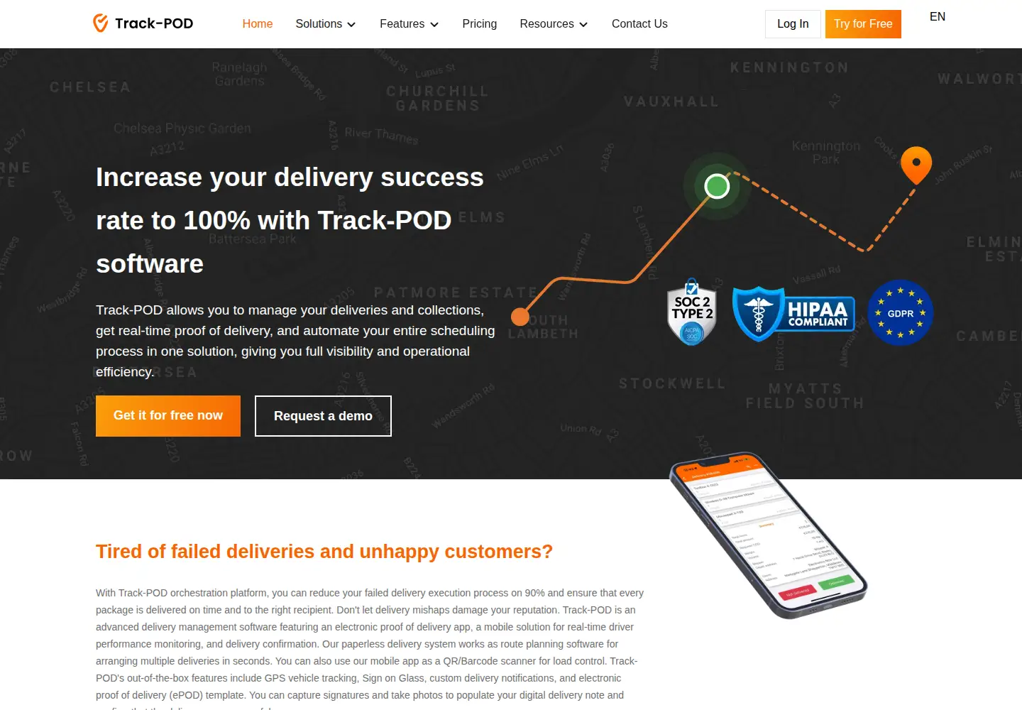 Screenshot of track-pod.com