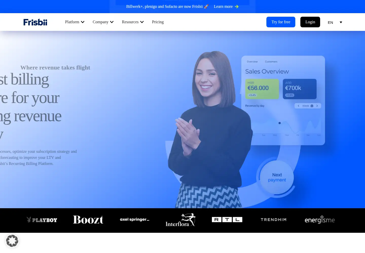 Screenshot of frisbii.com