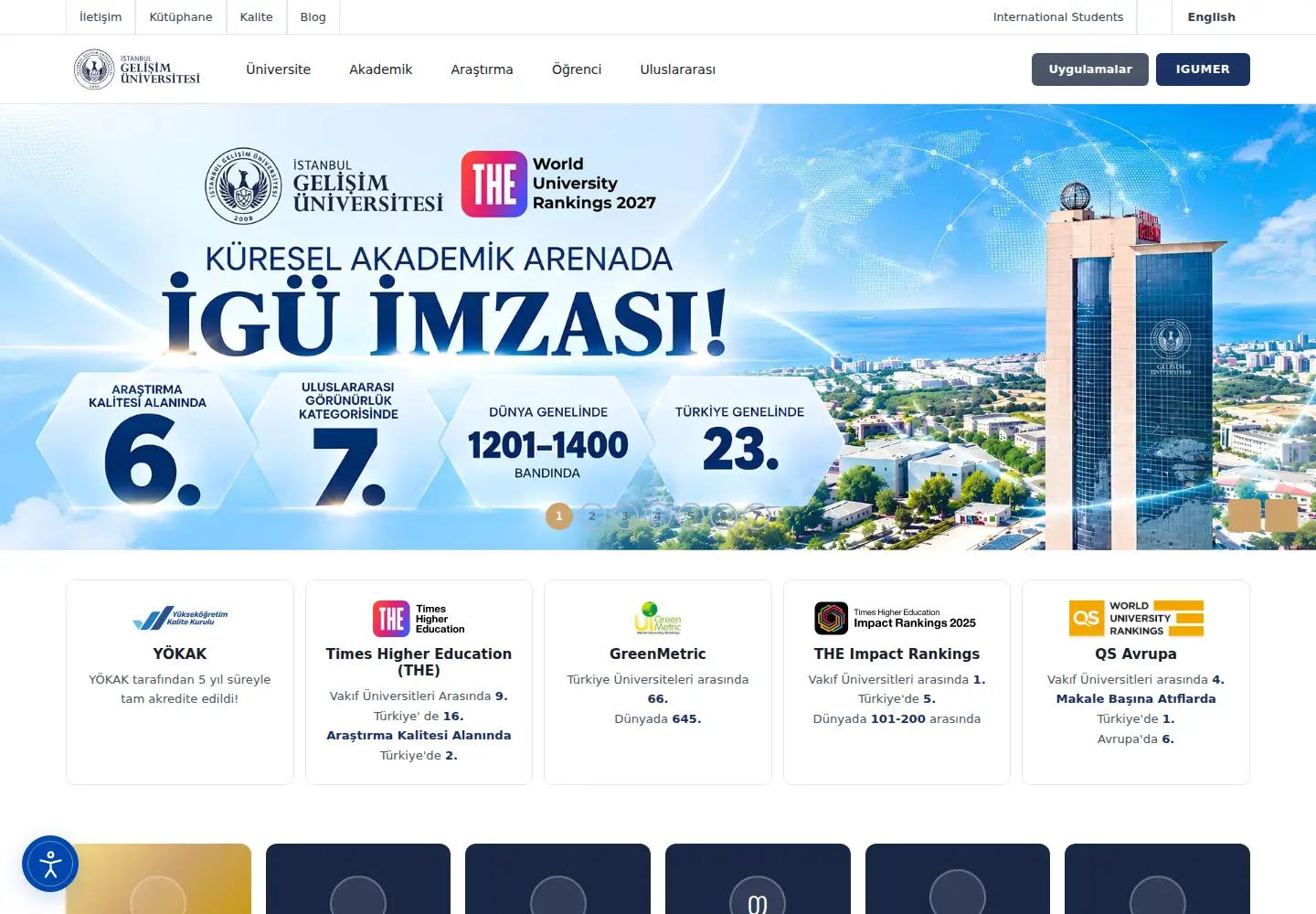 Screenshot of gelisim.edu.tr