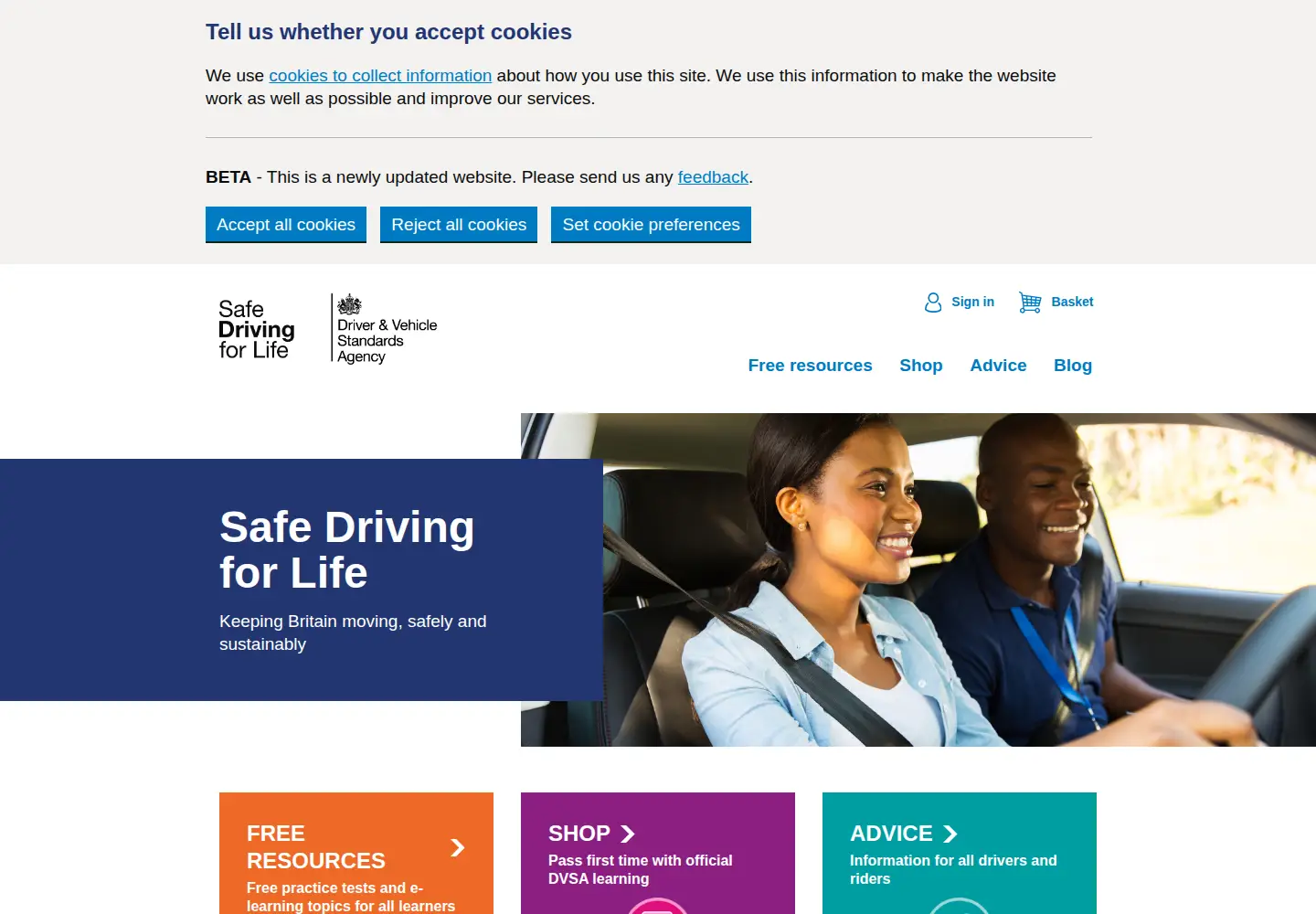 Screenshot of safedrivingforlife.info