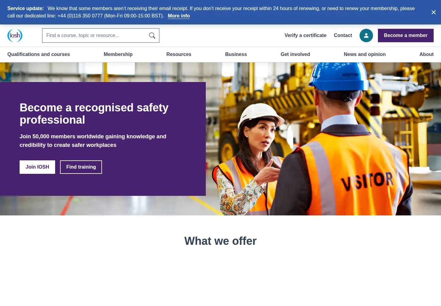 Screenshot of iosh.com