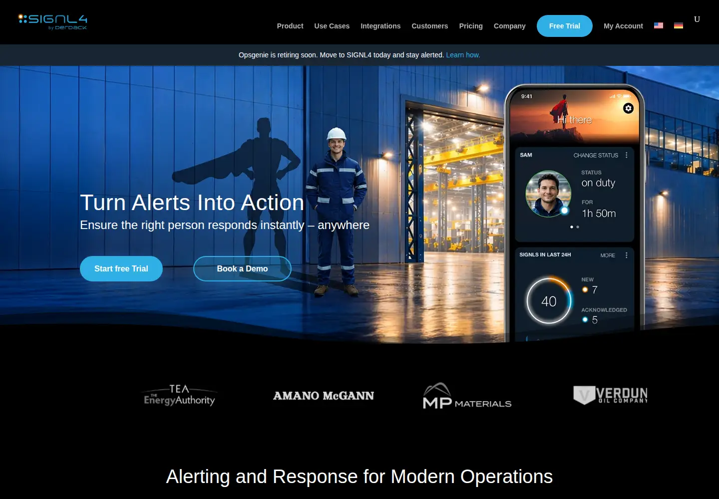 Screenshot of signl4.com
