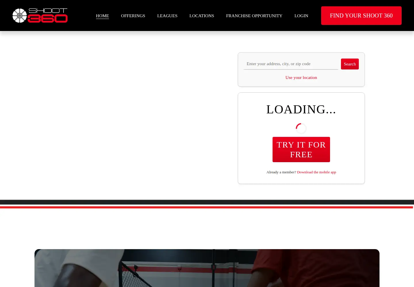 Captured homepage of shoot360.com in the current scan