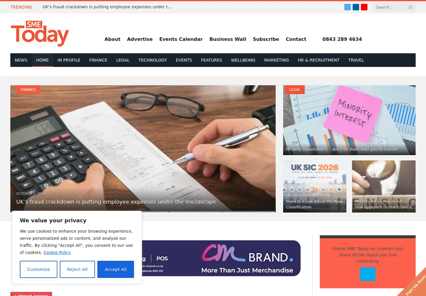 Screenshot of smetoday.co.uk