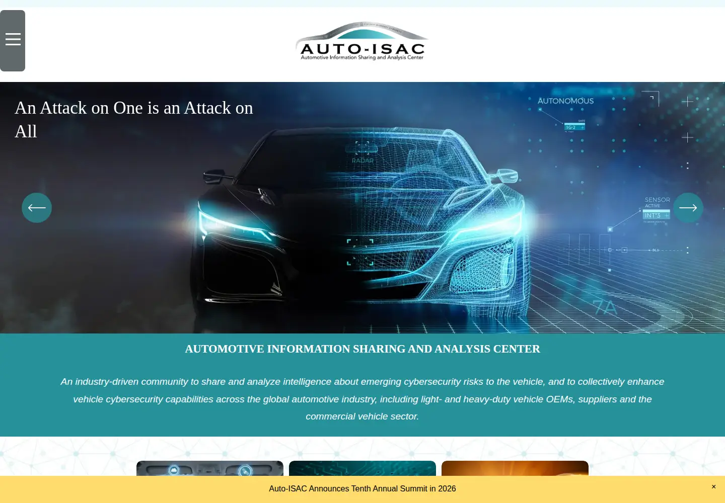 Screenshot of automotiveisac.com