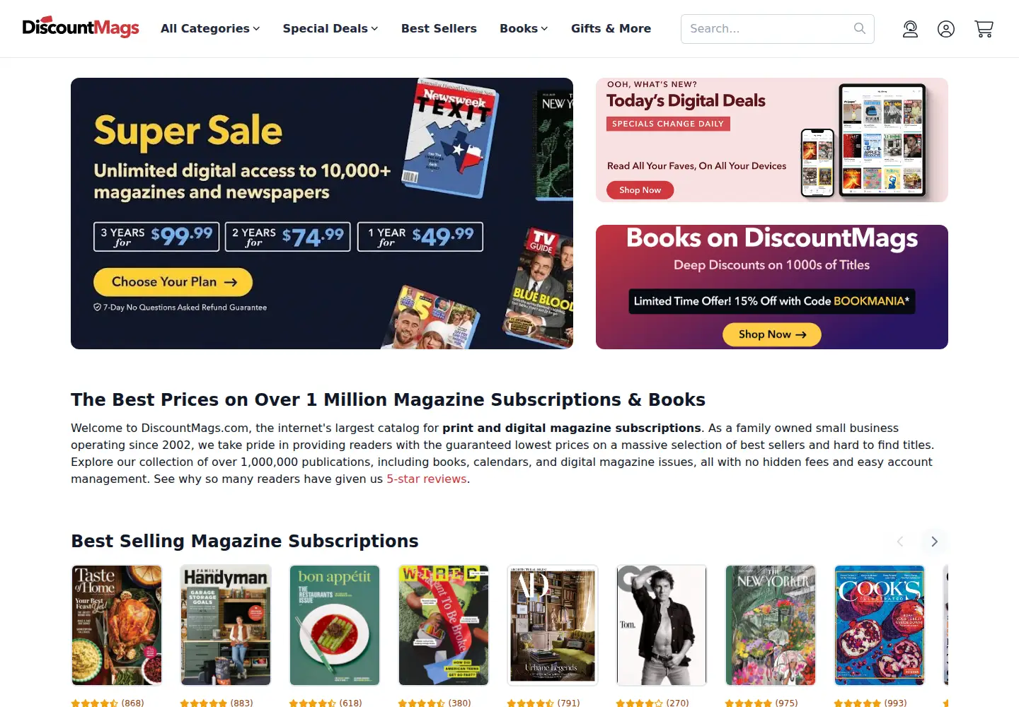Screenshot of discountmags.com