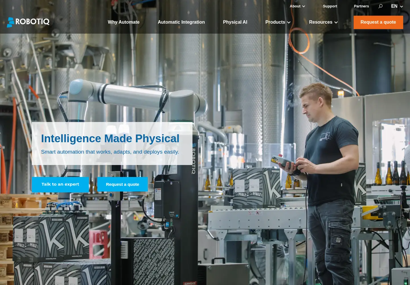 Screenshot of robotiq.com