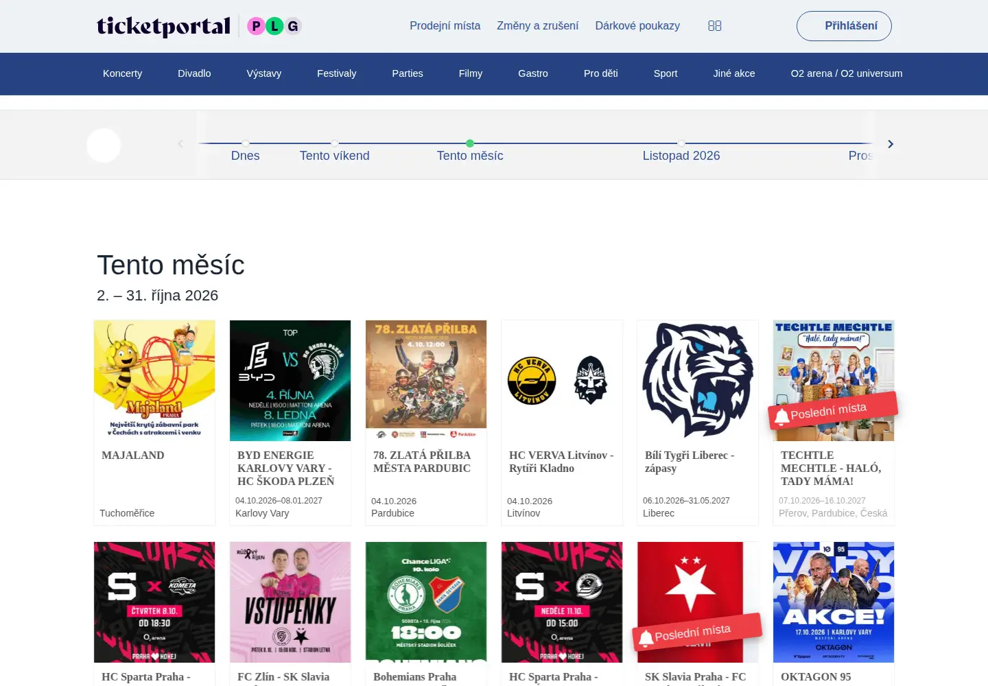 Screenshot of ticketportal.cz