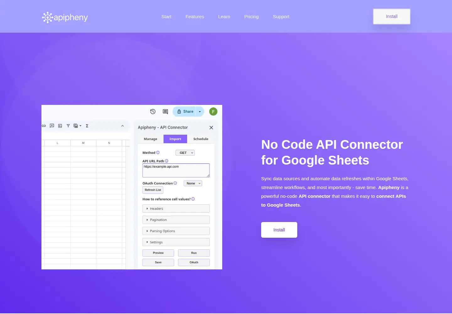Screenshot of apipheny.io