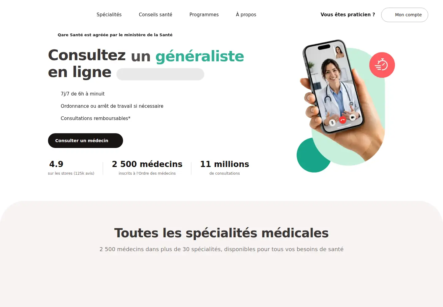 Screenshot of qare.fr