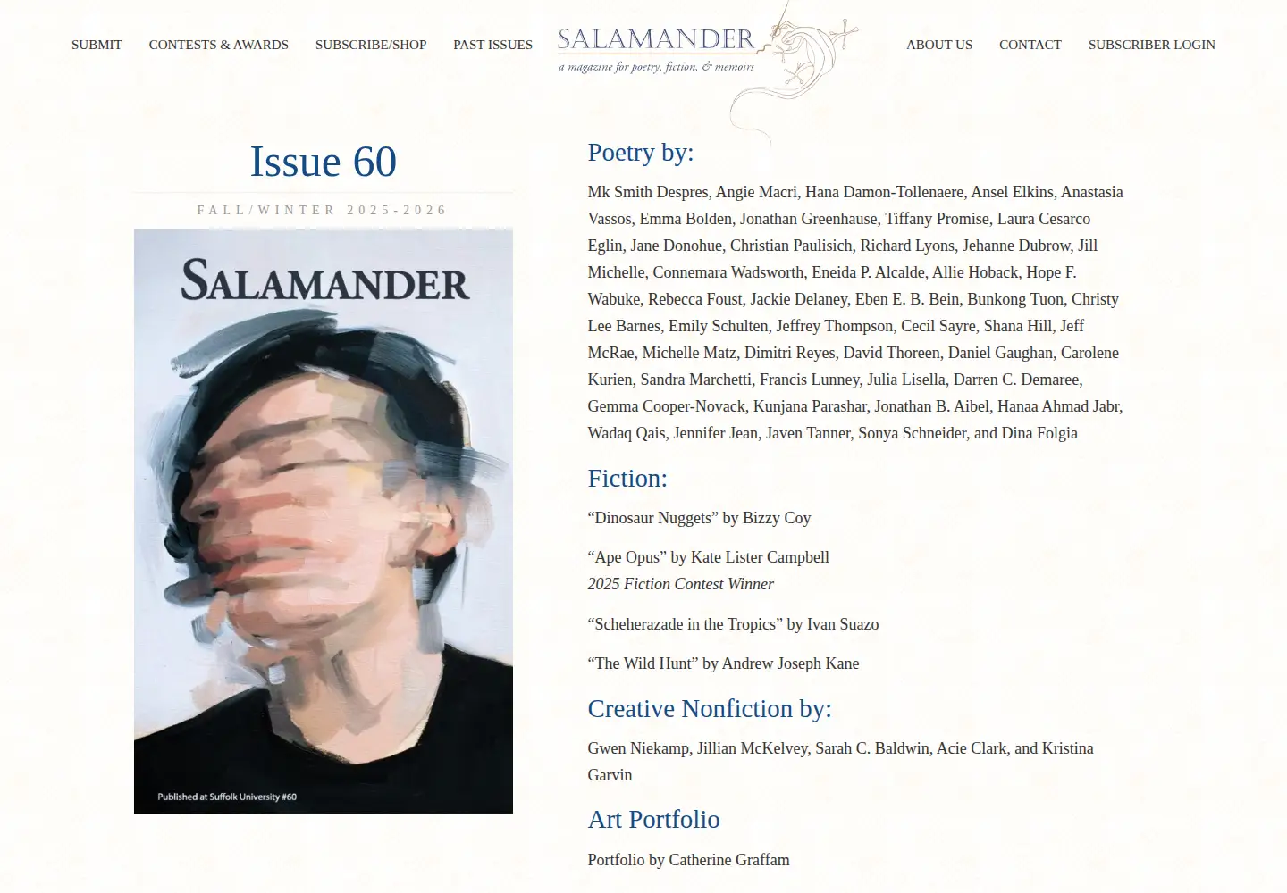 Screenshot of salamandermag.org