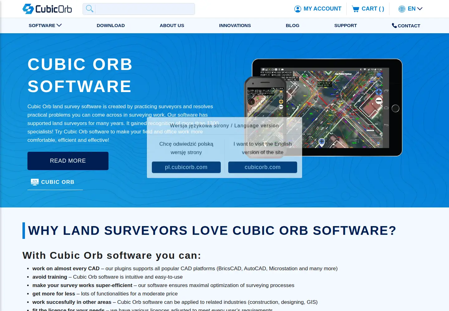 Captured homepage of cubicorb.com in the current scan