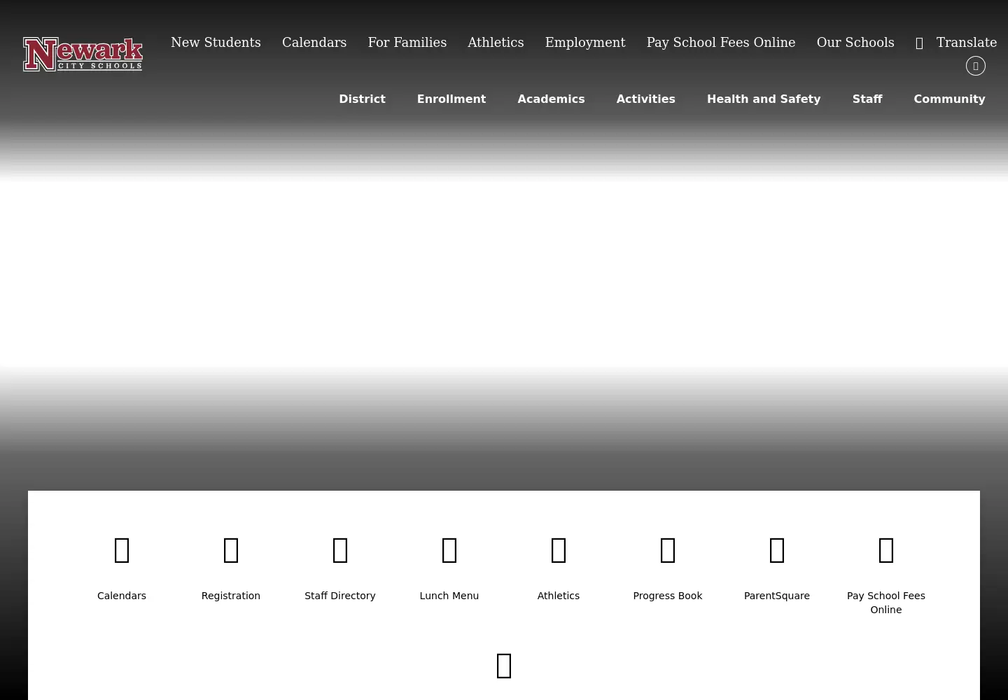 Captured homepage of newarkcityschools.org in the current scan