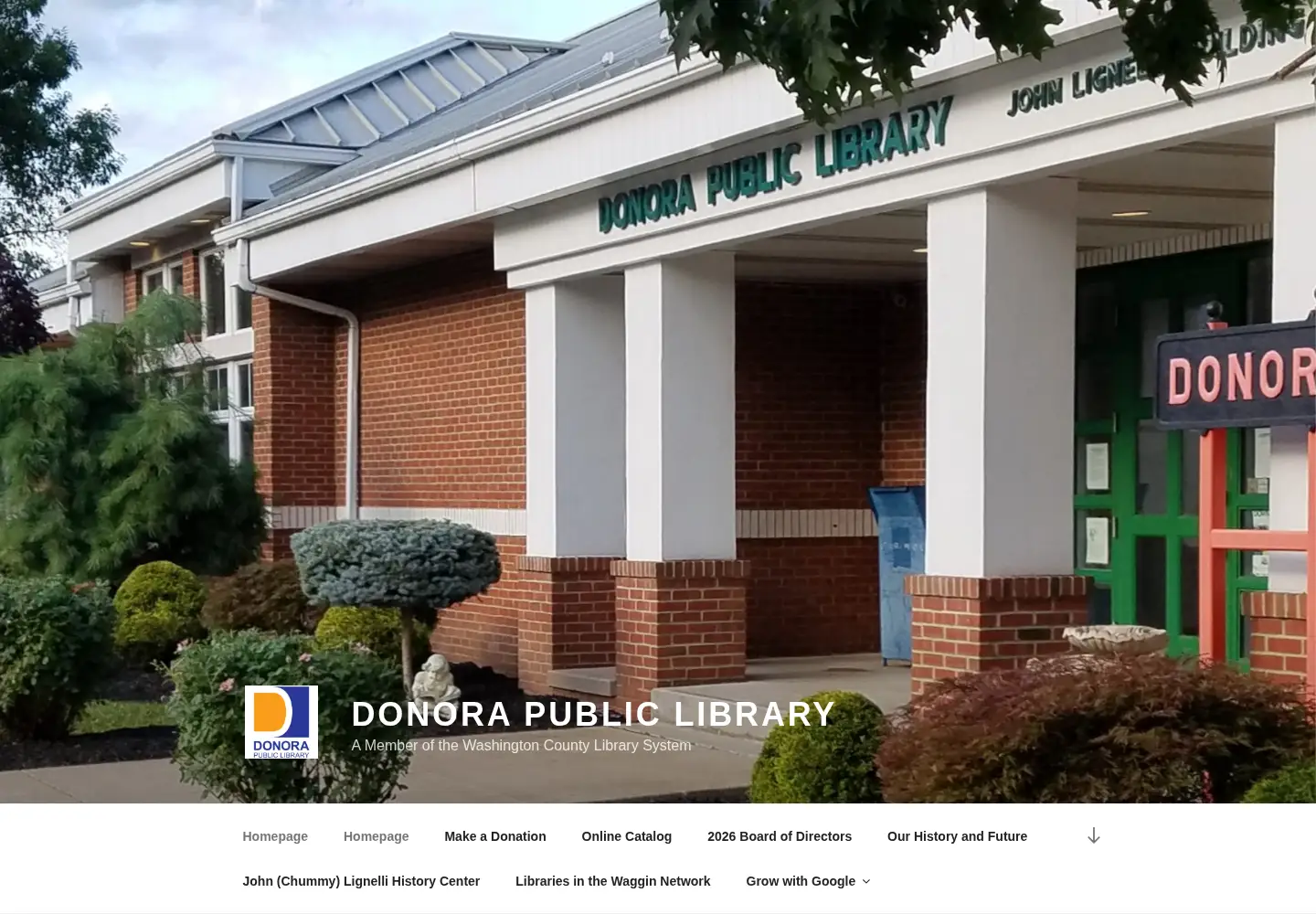 Screenshot of donoralibrary.com