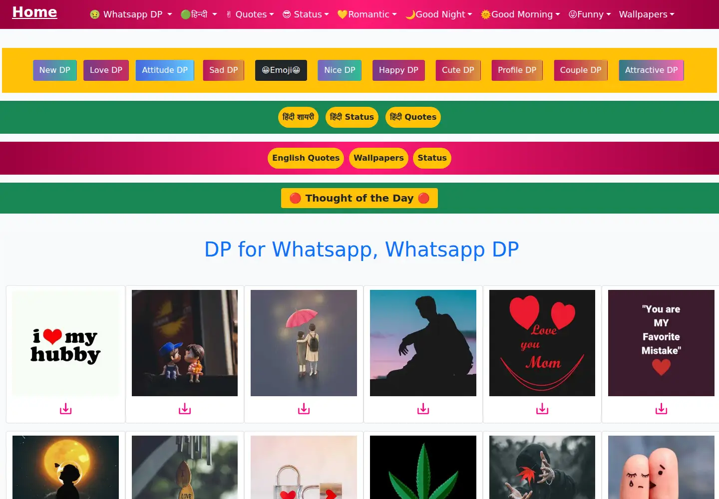 Captured homepage of dpandpics.com in the current scan