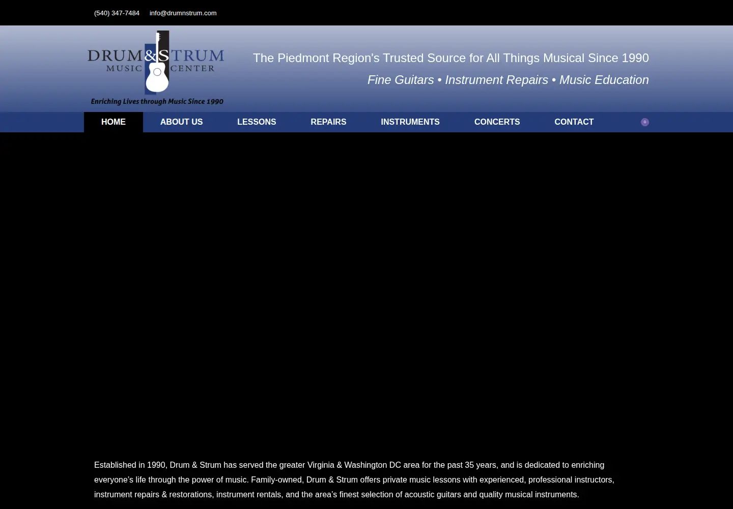 Captured homepage of drumnstrum.com in the current scan