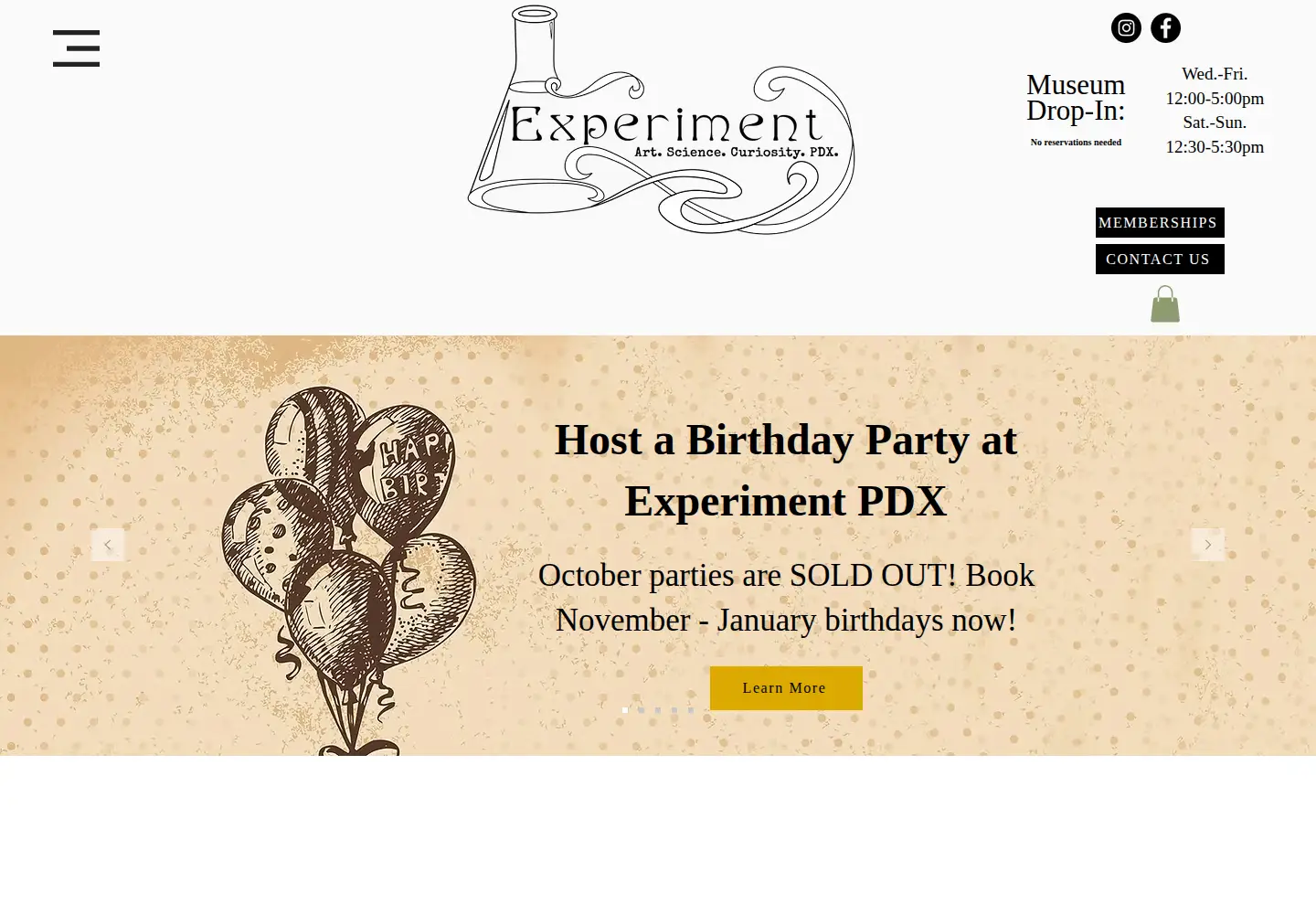 Screenshot of experimentpdx.com